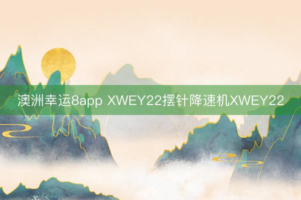 澳洲幸運8app XWEY22擺針降速機XWEY22